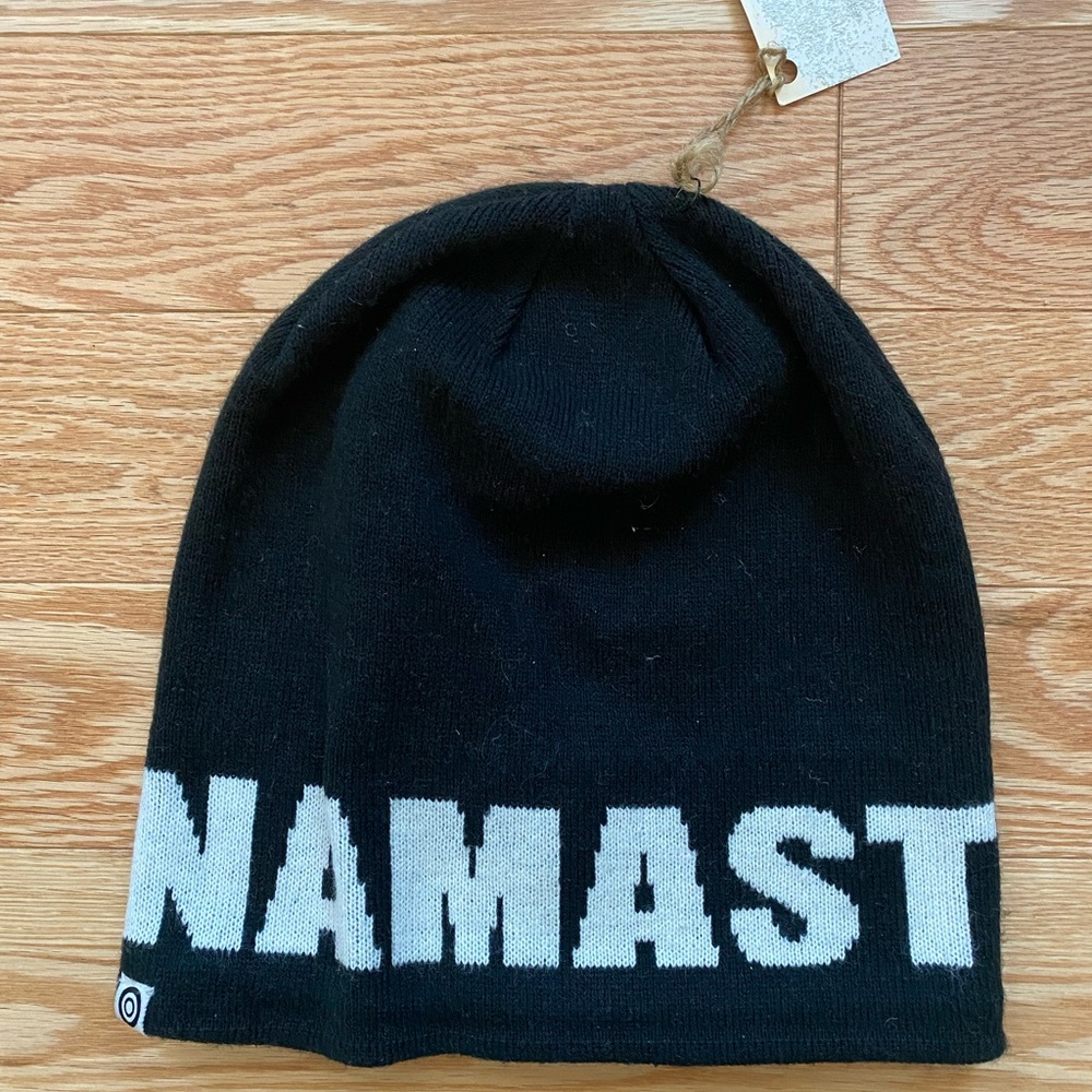 Namaste Black Yoga Slouchy Beanie
